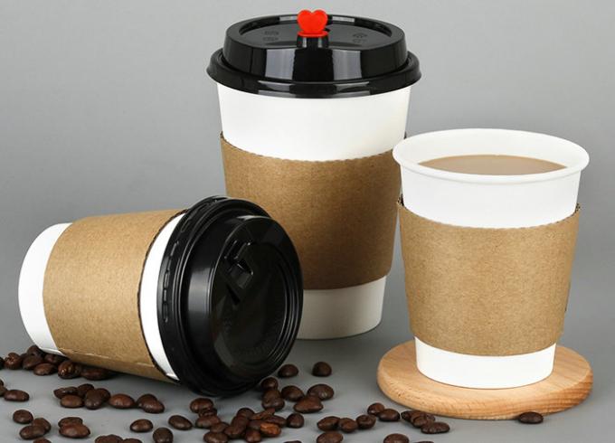 커피컵 소매를 위한 140g + 120g 플루팅 브라운 색 파상지 종이