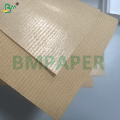 순수한 브라운 리브드 크래프트 선물 포장 종이 50gm 60gm MG 종이
