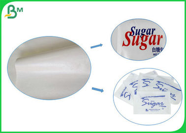 방습 40gsm + 10gsm PE는 1개의 측 설탕 소포를 위한 백색 음식 급료 종이 목록을 입혔습니다
