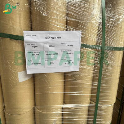 600mm 넓은 포장 크래프트 종이 롤 50mm 코어 롤 60gsm 80gsm