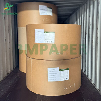 60gsm 70gsm Coating 1 Side Brown Ribbed Kraft Paper for Normal package 900mm 1000mm