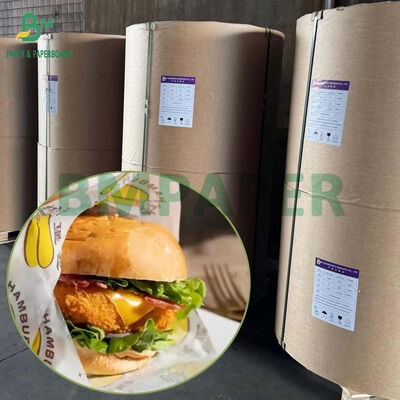 햄버거 및 샌드위치 포장용 40GSM 백색 식품 등급 지방 방지 종이 롤